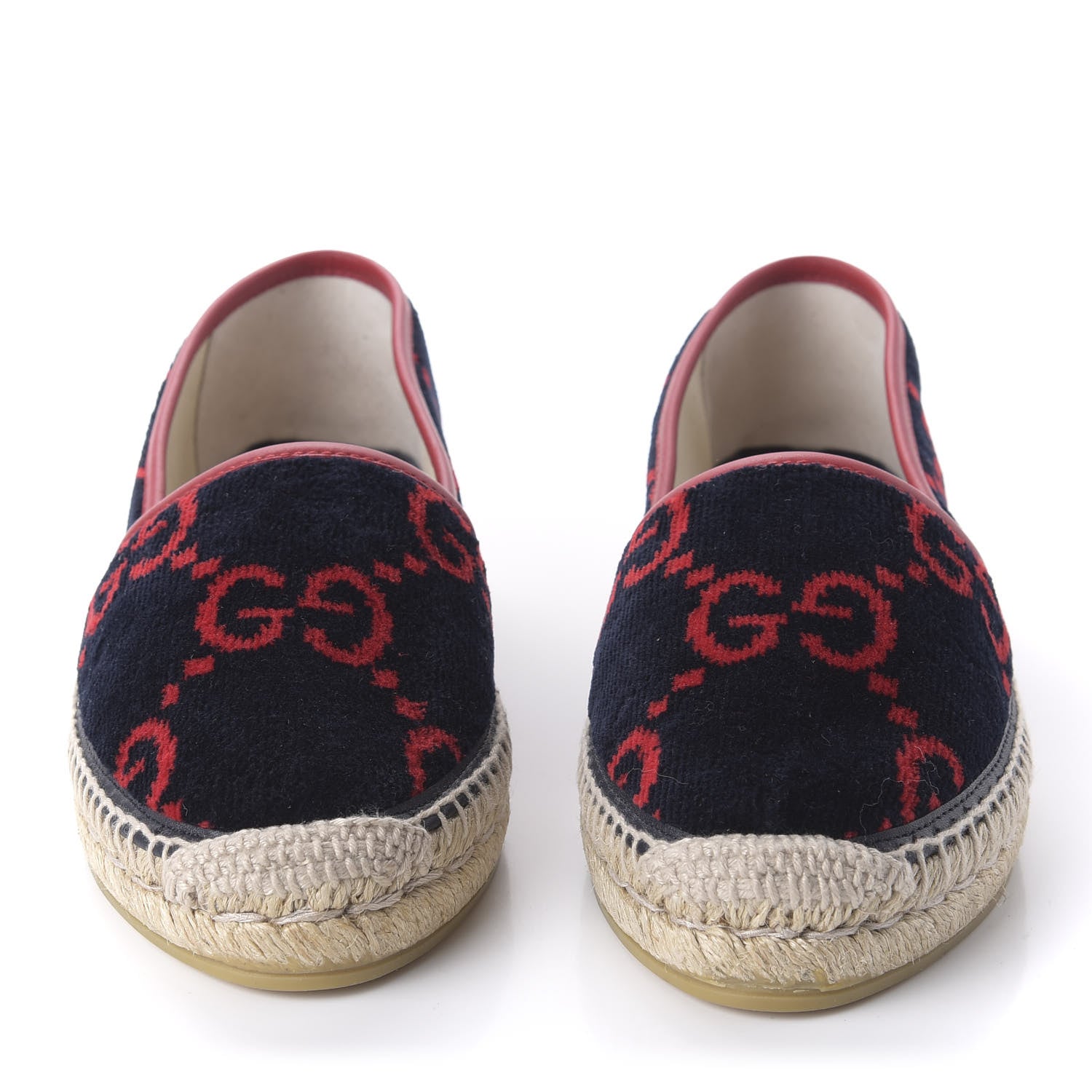Gucci Terry Cloth GG Monogram Espadrilles 38 Blue Red 2 of 9