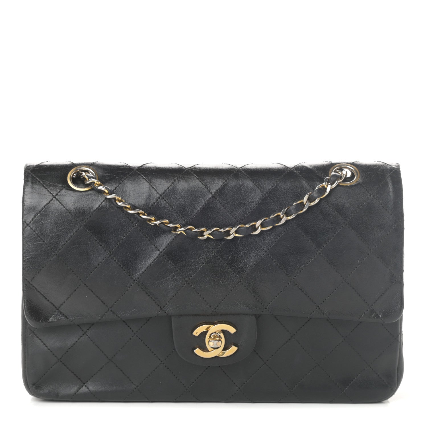 Chanel Lambskin Quilted Medium Double Flap Black 1 of 15
