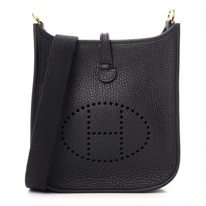 Hermes Taurillon Clemence Evelyne TPM Black 1 of 9