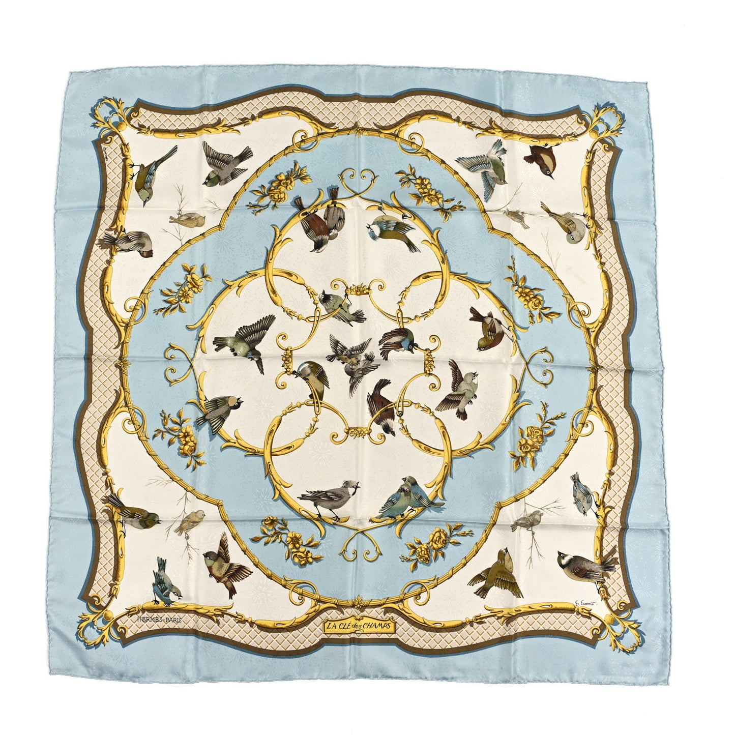 Jacquard Silk La Cle Des Champs Scarf 90