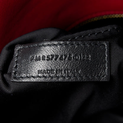 Saint Laurent Lambskin Quilted Medium Loulou Puffer Monogram Chain Satchel Opyum Red 8 of 11