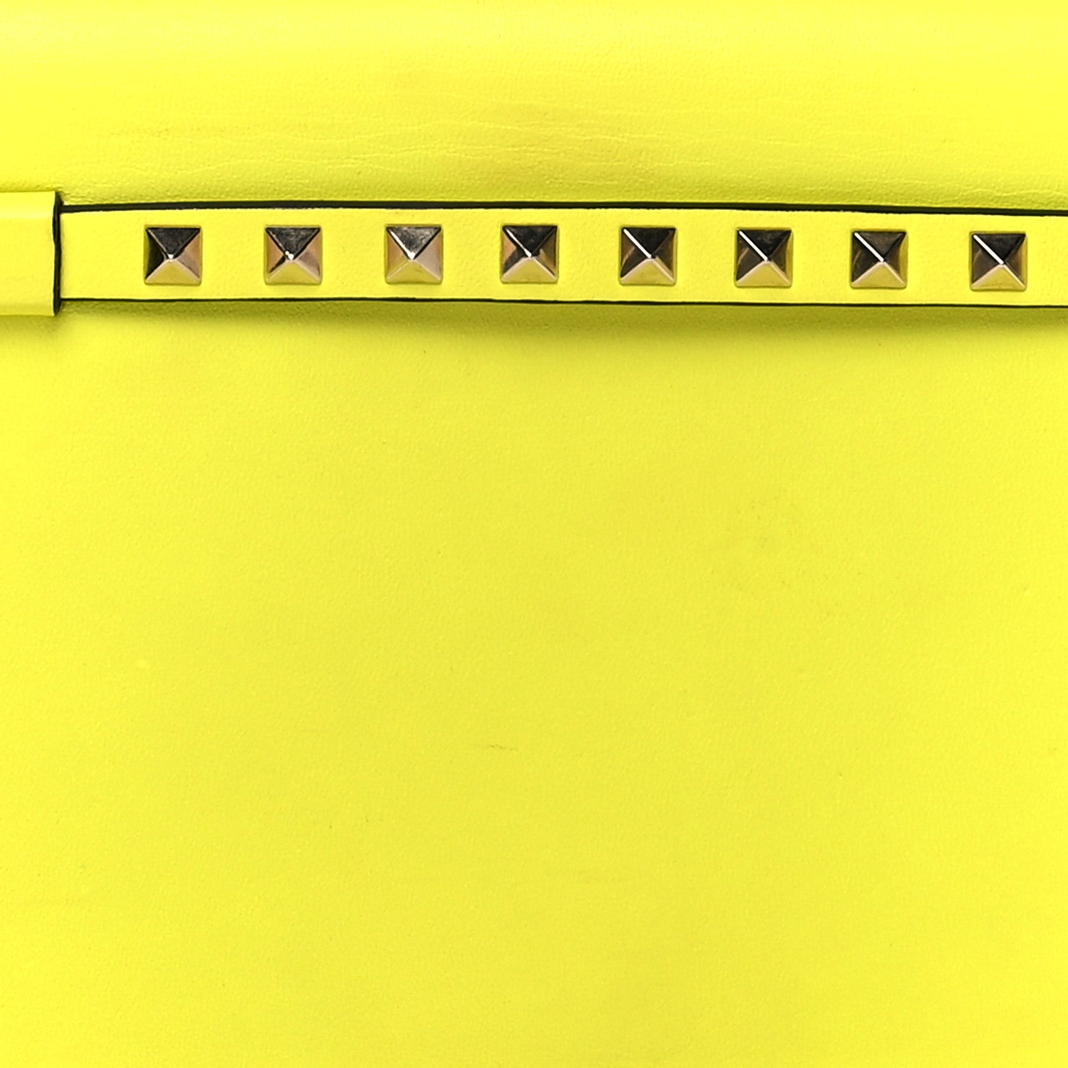 Valentino Garavani Nappa Rockstud Wristlet Clutch Yellow Fluo 8 of 14