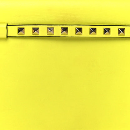 Valentino Garavani Nappa Rockstud Wristlet Clutch Yellow Fluo 8 of 14