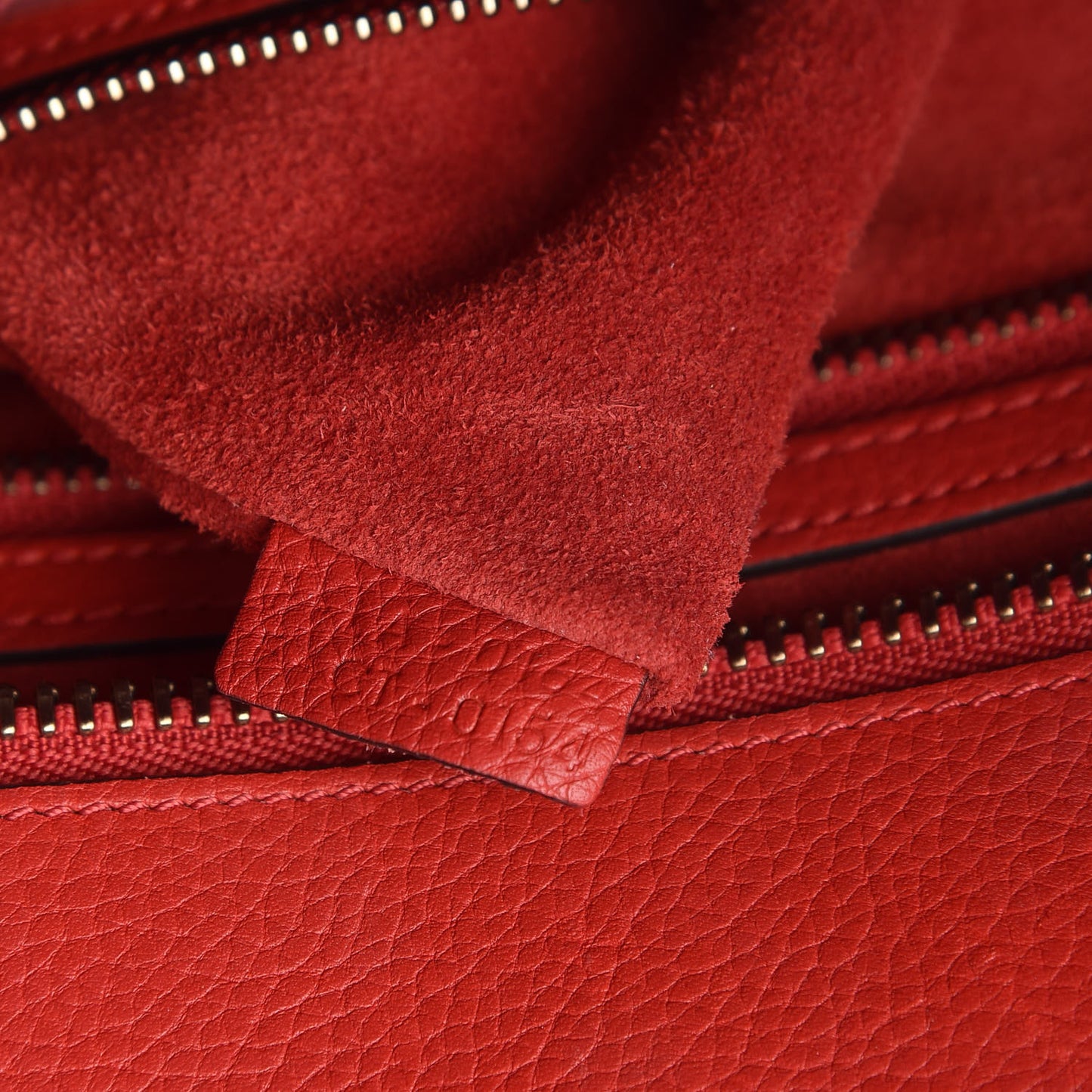Drummed Calfskin Mini Luggage Red