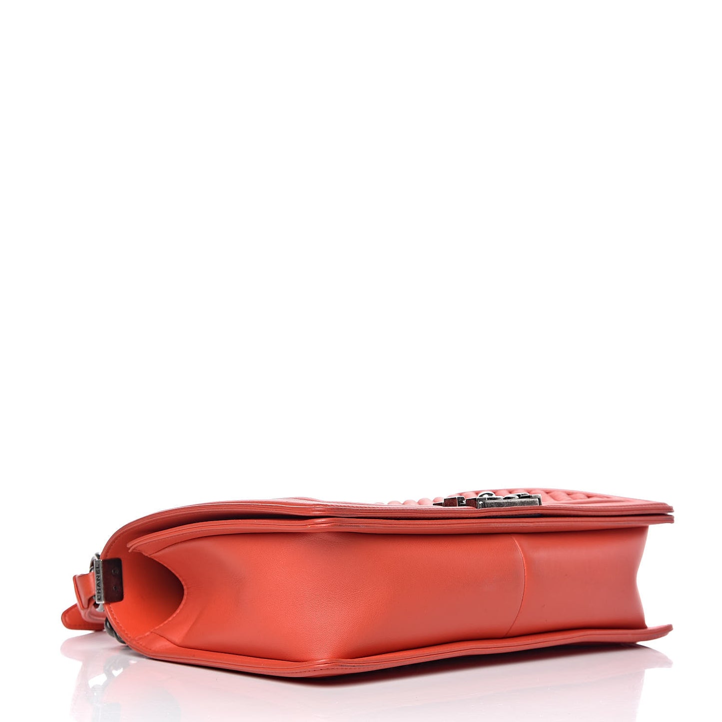 Wrinkled Lambskin Chevron Quilted New Medium Boy Flap Orange