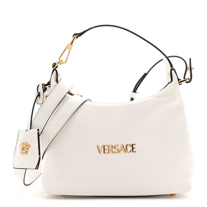 Versace Nappa Logo Tag Hobo White 1 of 11