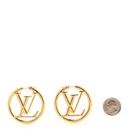 Louis Vuitton Metal Louise Hoop Earrings Gold 2 of 5