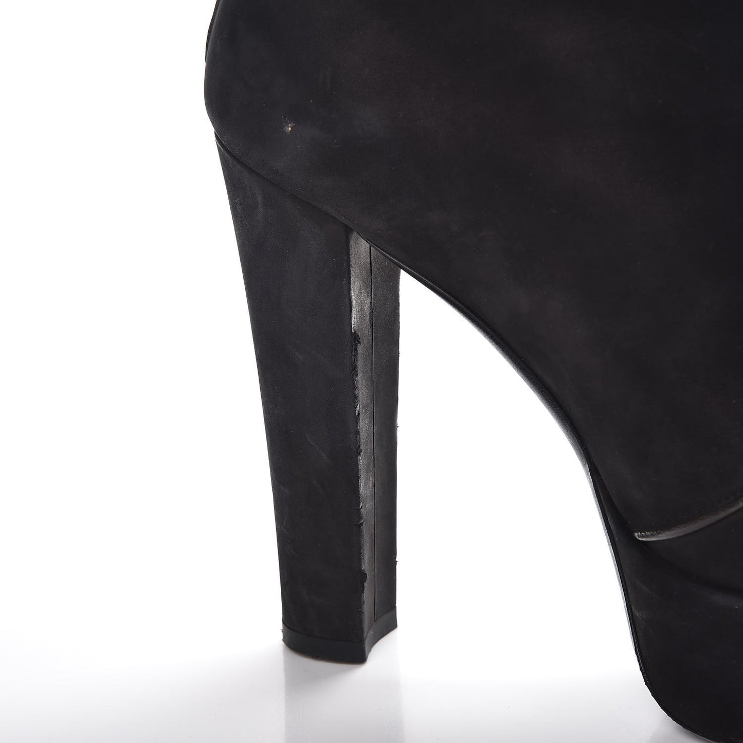 Suede Peep Toe Ankle Boots 37 Black