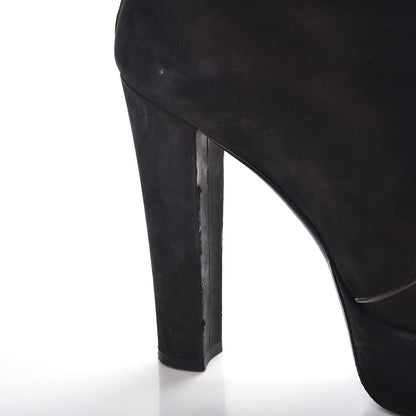 Louis Vuitton Suede Peep Toe Ankle Boots 37 Black 19 of 23