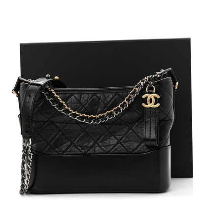 Chanel Aged Calfskin Quilted New Medium Gabrielle Hobo Black 12 of 12