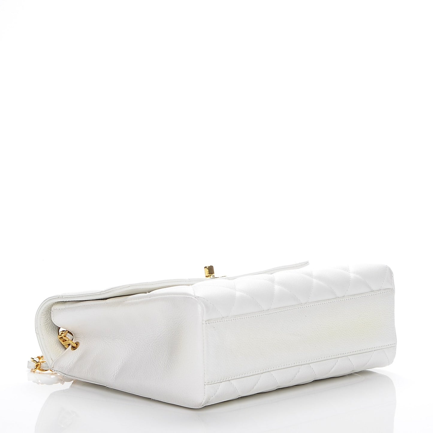Caviar Quilted Medium Single Flap White