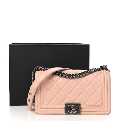 Chanel Calfskin Quilted Medium Boy Flap Light Pink 12 of 12