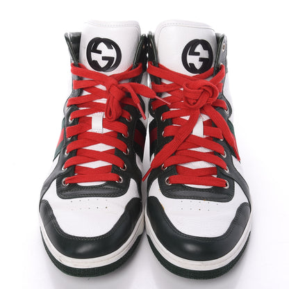 Gucci Calfskin Web Coda High Top Sneakers 8.5 White 5 of 10