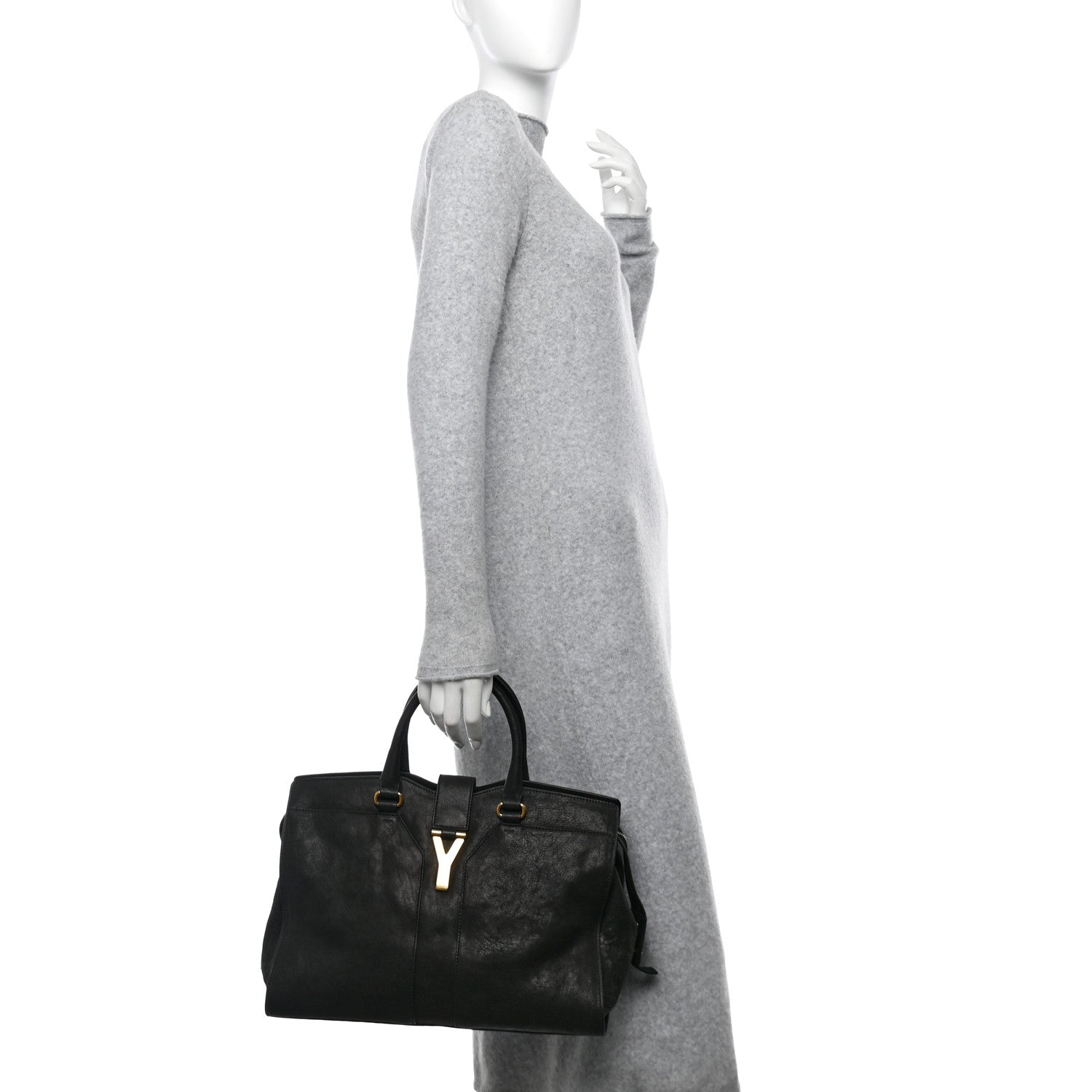 Saint Laurent Sheepskin Medium Cabas ChYc Black 2 of 10