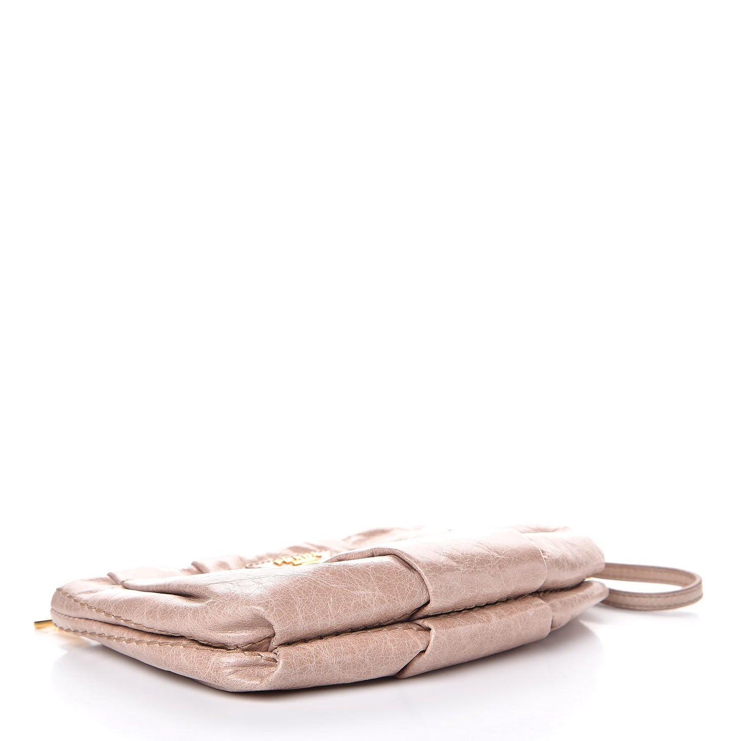 Vitello Shine Wristlet Cipria