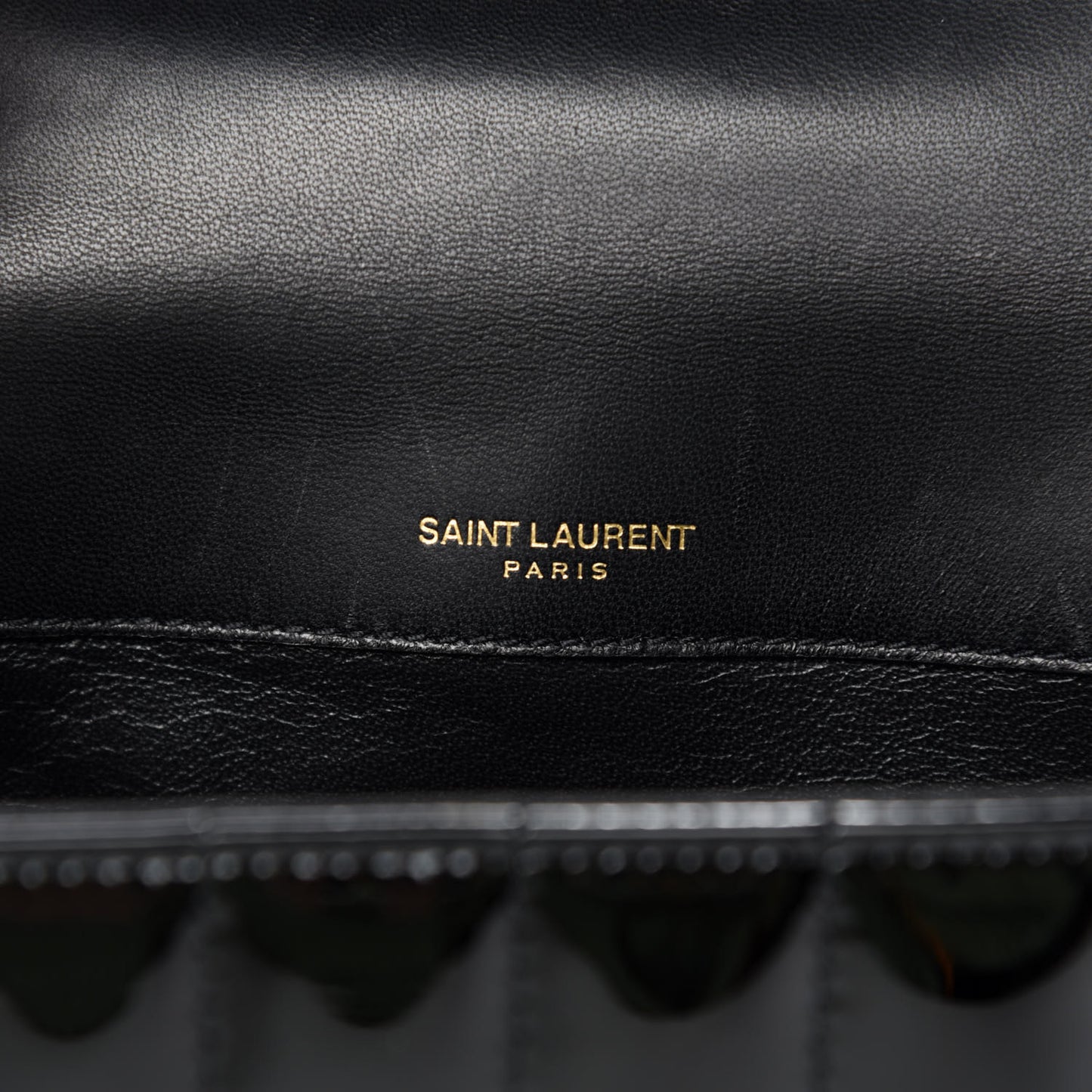 Patent Calfskin Matelasse Monogram Medium Vicky Chain Bag Black