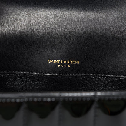Saint Laurent Patent Calfskin Matelasse Monogram Medium Vicky Chain Bag Black 9 of 11
