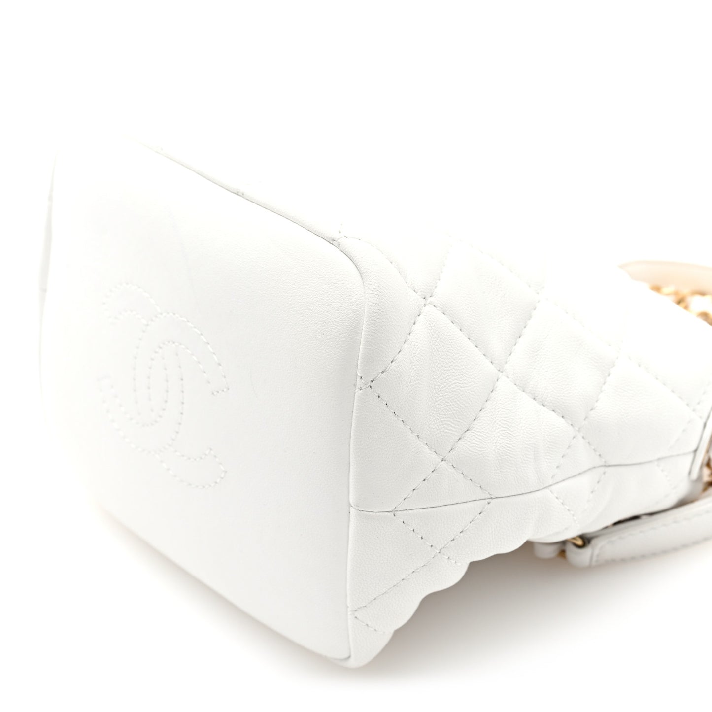 Lambskin Quilted Small Perfect Meeting Hobo White