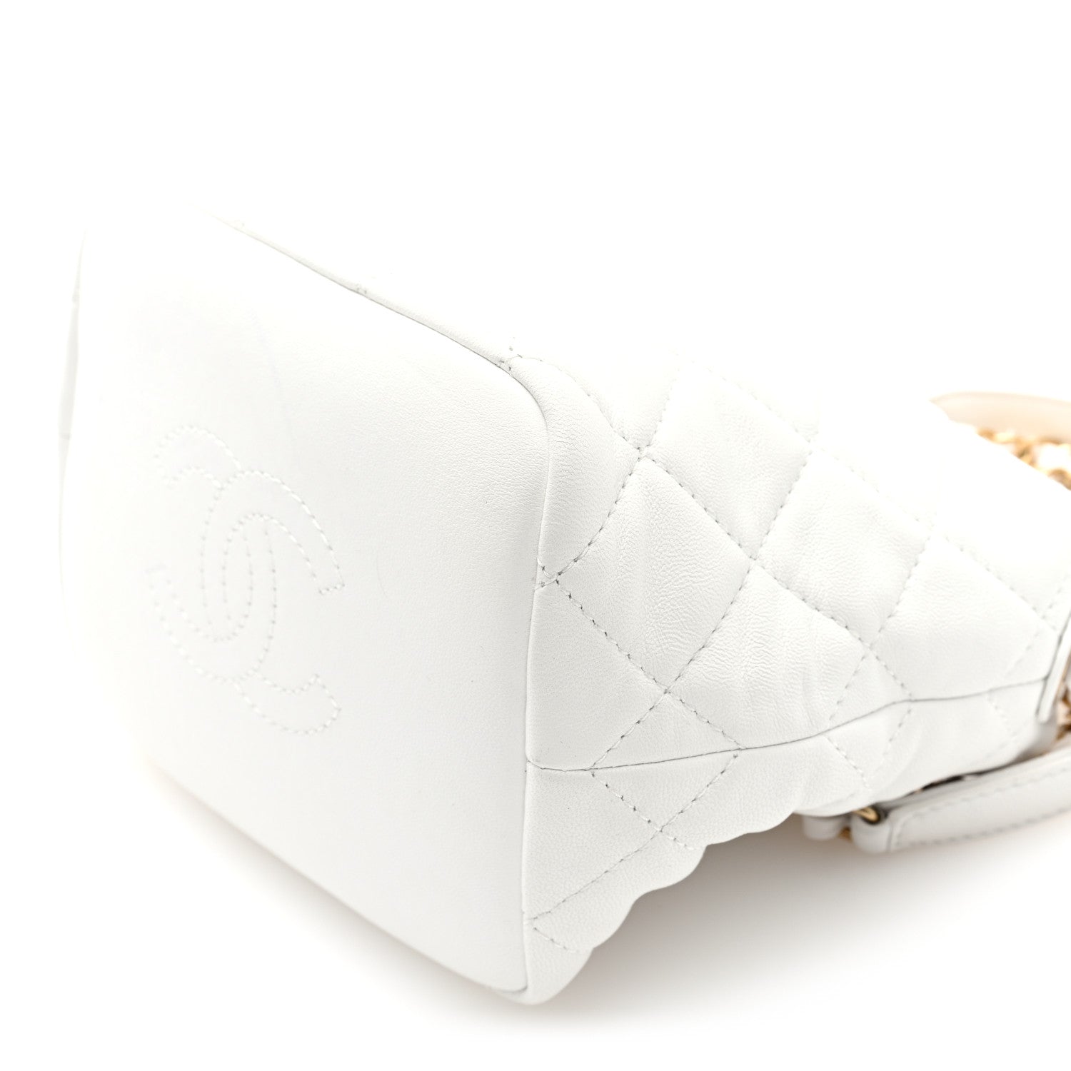 Chanel Lambskin Quilted Small Perfect Meeting Hobo White 9 of 9