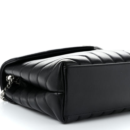 Saint Laurent Calfskin Y Quilted Monogram Small Loulou Chain Satchel Black 8 of 9
