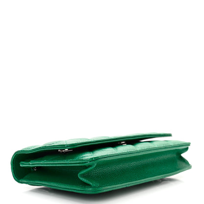 Chanel Caviar Quilted Wallet On Chain WOC Green 4 of 12