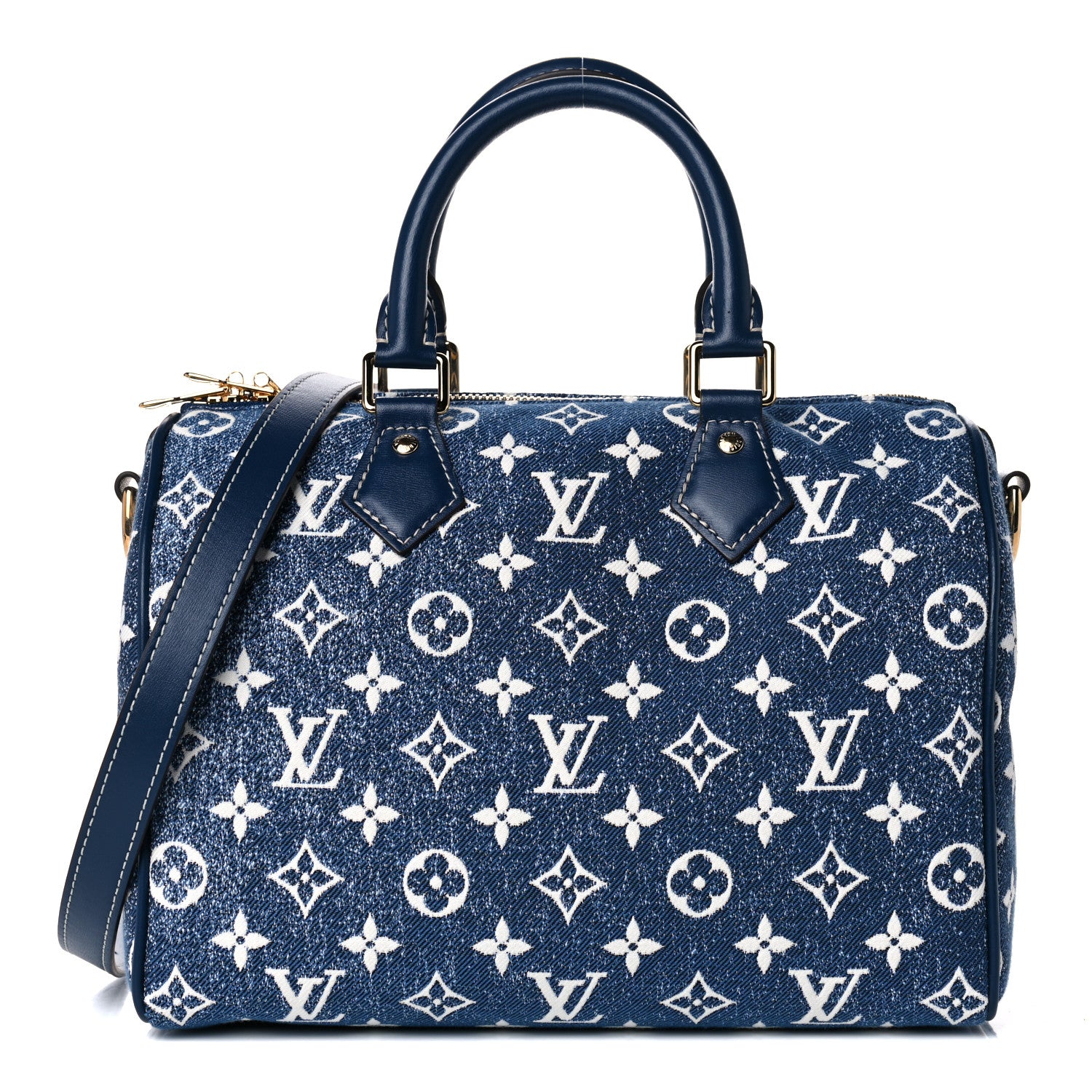 Louis Vuitton Monogram Jacquard Denim Speedy Bandouliere 25 Bleu 1 of 9