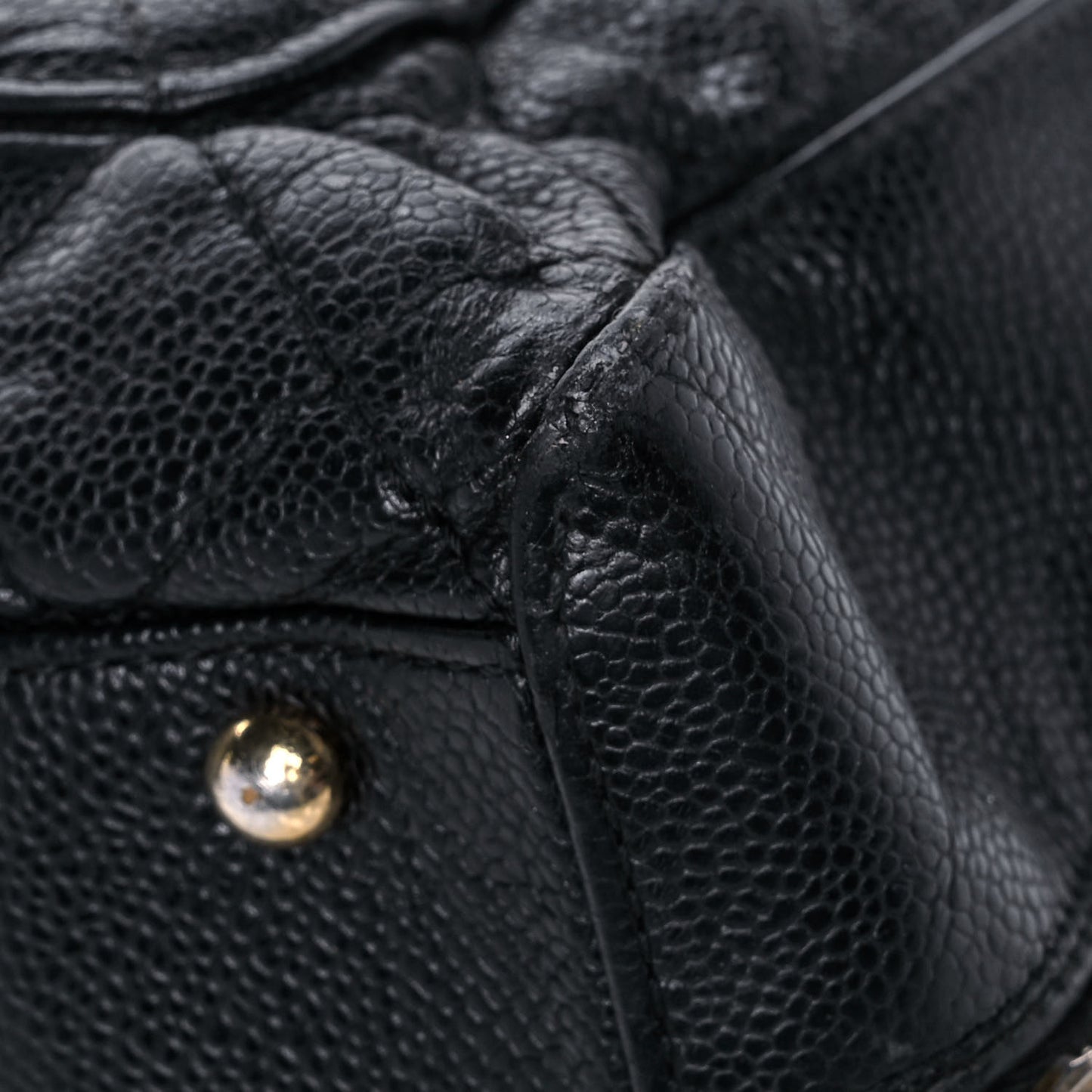 Caviar Quilted Bowler Black