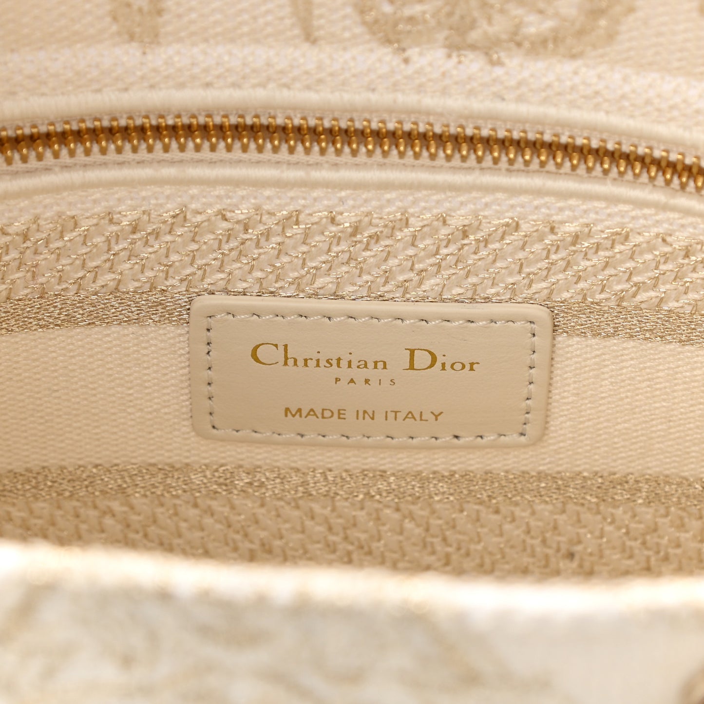 Canvas Around The World Stella Embroidered Medium Lady D-Lite White Gold