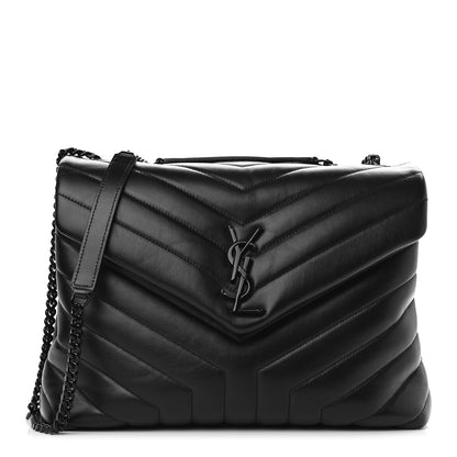 Saint Laurent Calfskin Y Quilted Monogram Medium Loulou Chain Satchel Black 1 of 11
