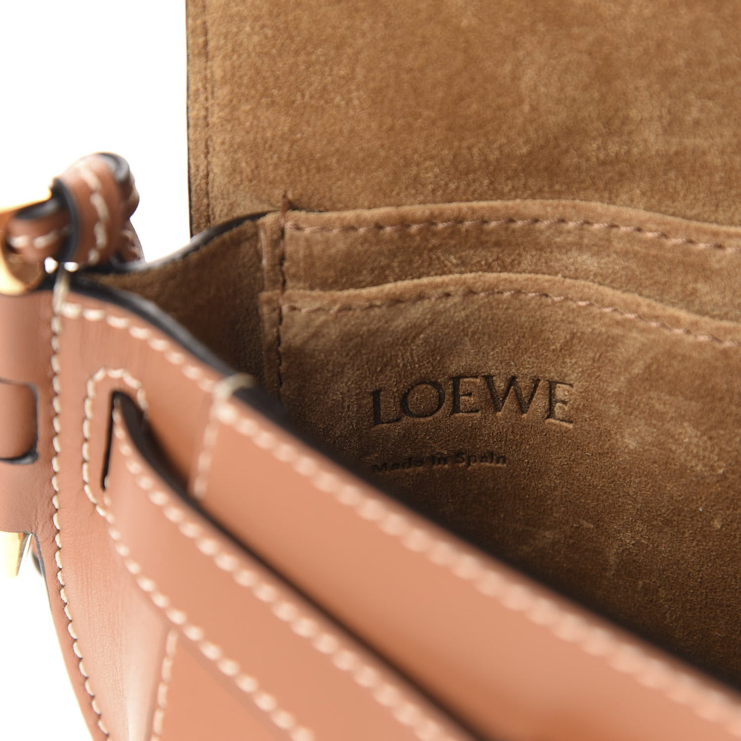 Calfskin Mini Gate Belt Bag Tan