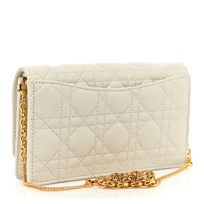 Christian Dior Supple Calfskin Caro Pouch with Chain Latte 3 of 15