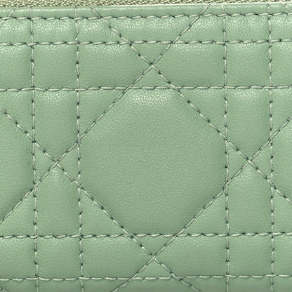Christian Dior Lambskin Cannage Lady Dior Zipped Key Case Green 8 of 9