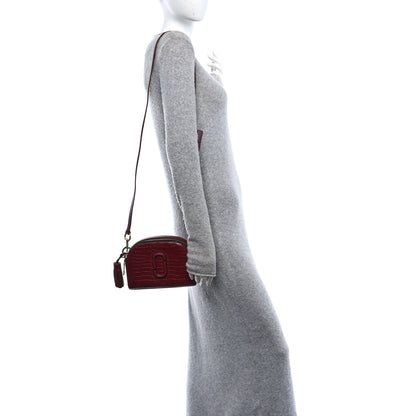 Marc Jacobs Calfskin Crocodile Embossed Shutter Camera Crossbody Bag Vachetta Red 3 of 10