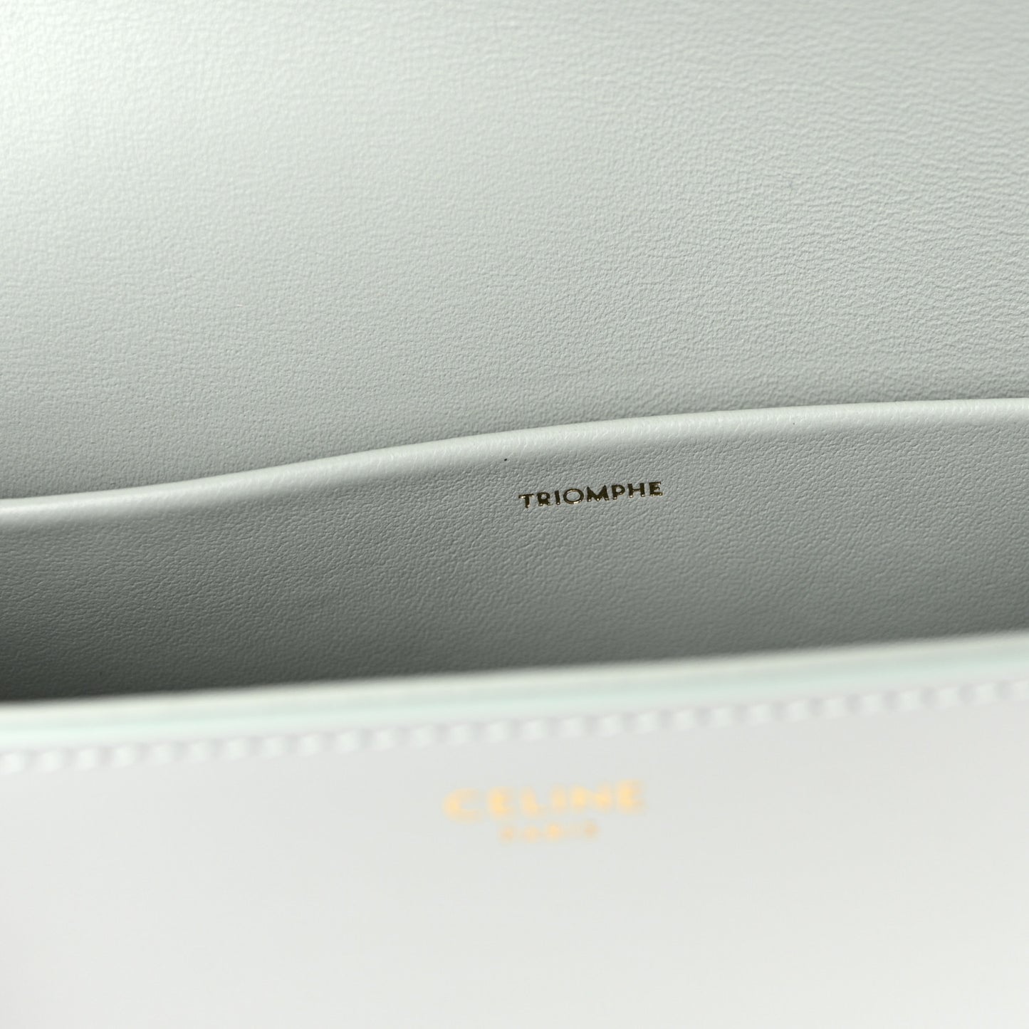 Natural Calfskin Triomphe Shoulder Bag Ice Blue