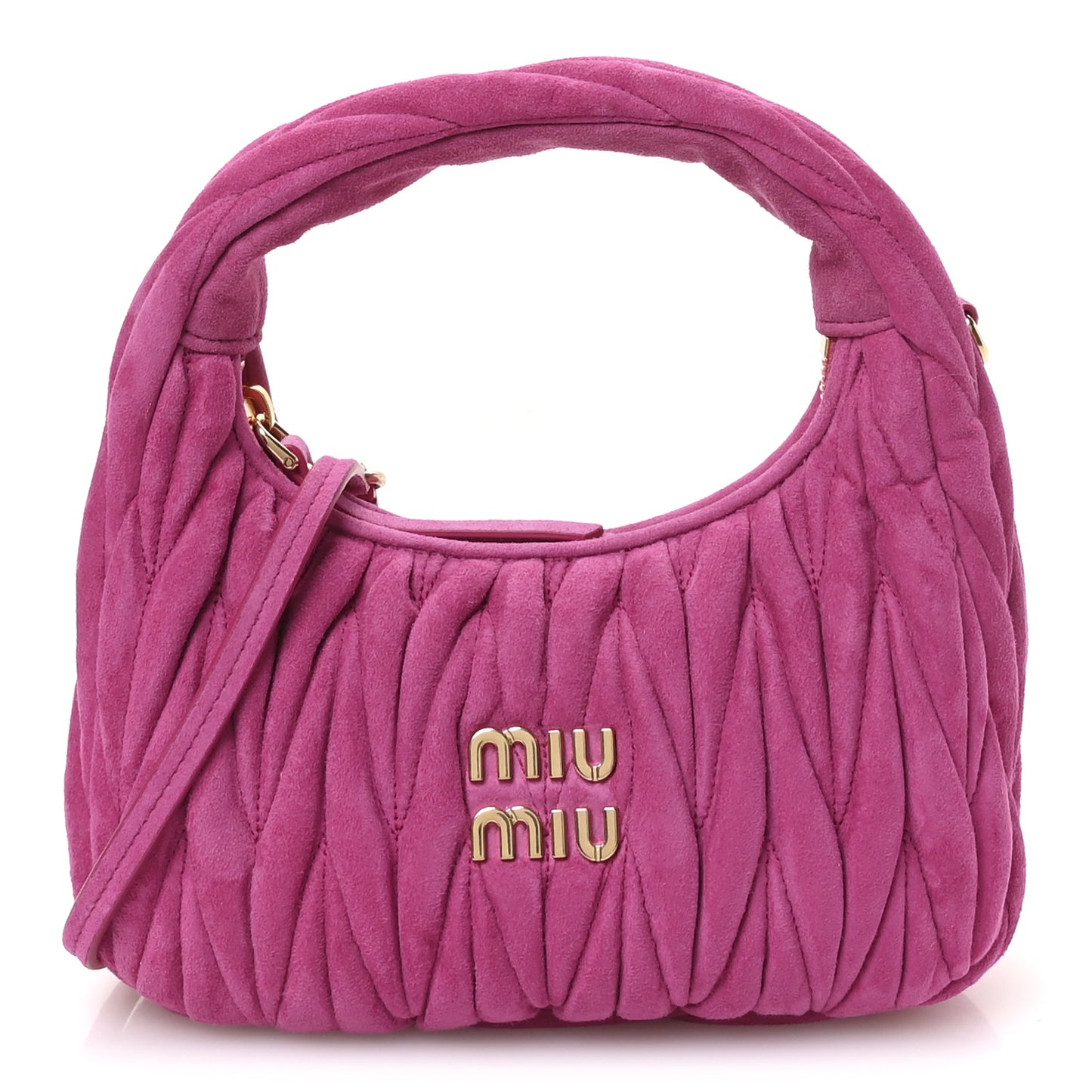Suede Matelasse Mini Wander Hobo Fuxia