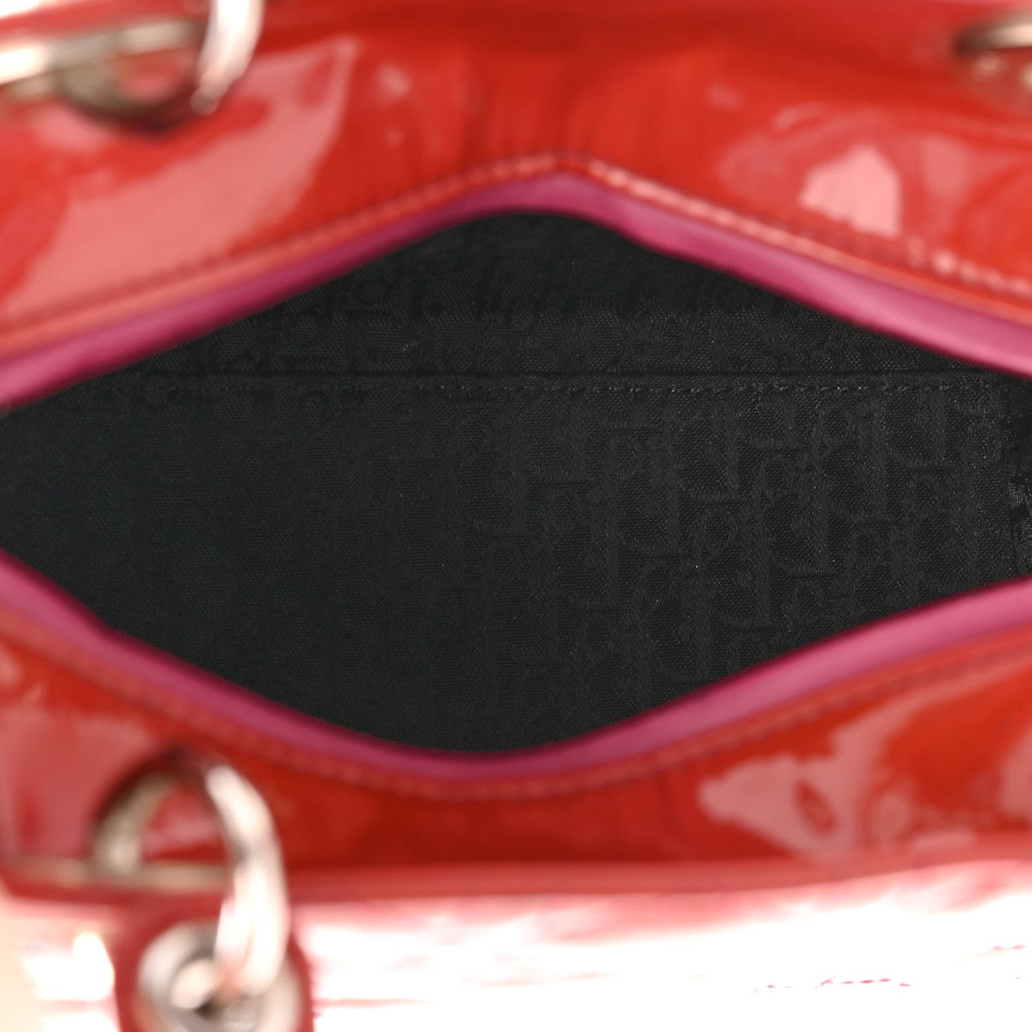 Patent Cannage Medium Lady Dior Dark Pink