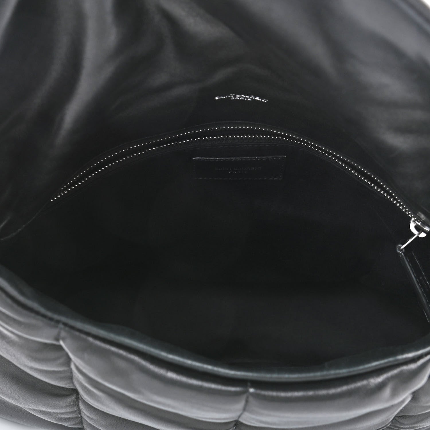 Saint Laurent Lambskin Quilted Medium Loulou Puffer Monogram Chain Satchel Black 4 of 4