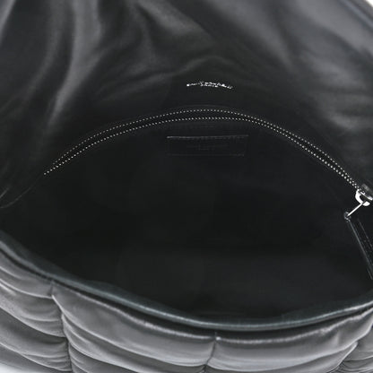 Saint Laurent Lambskin Quilted Medium Loulou Puffer Monogram Chain Satchel Black 4 of 4