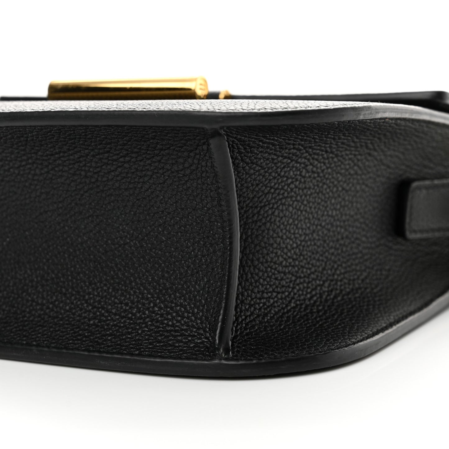 Grained Calfskin Mini T Clasp Tara Crossbody Bag Black