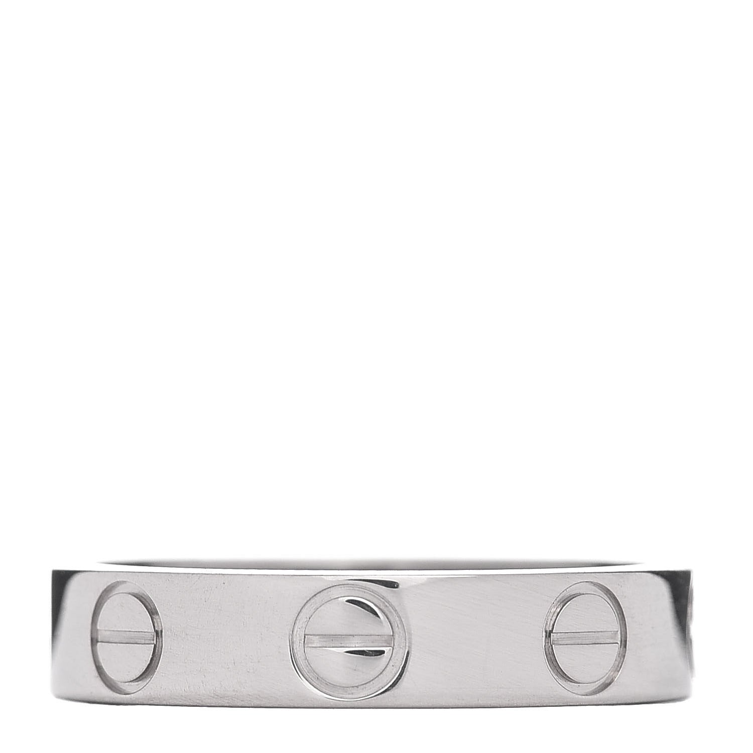 Cartier 18K White Gold 3.5mm LOVE Wedding Band Ring 46 3.75 3 of 5