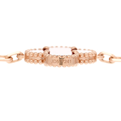 Van Cleef & Arpels 18K Rose Gold Carnelian 5 Motifs Guilloche Vintage Alhambra Bracelet 3 of 5