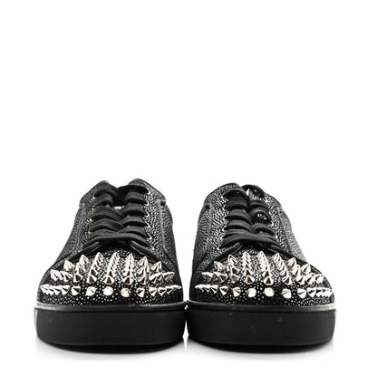 Christian Louboutin Veau Velours Mesh Seavaste 2 Orlato Flat Sneakers 42 Black Silver 3 of 10
