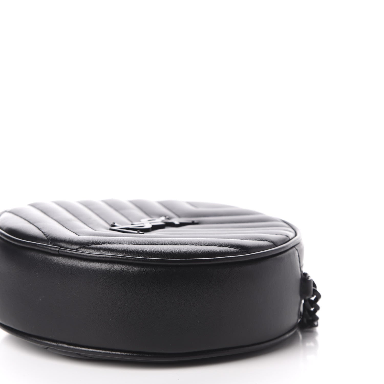 Saint Laurent Calfskin Matelasse Chevron Round Vinyle Camera Bag Black 7 of 12