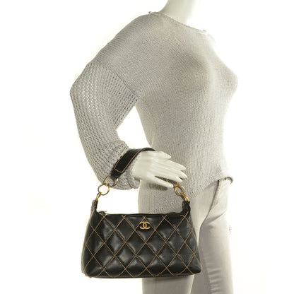 Chanel Calfskin Wild Stitch Hobo Black 2 of 7