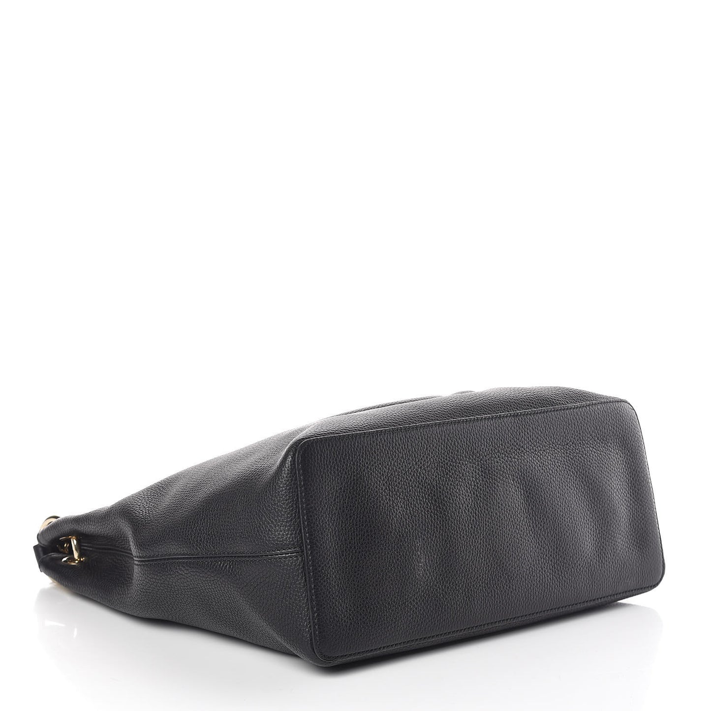Pebbled Calfskin Large Soho Hobo Black