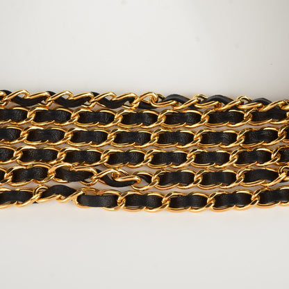 Chanel Lambskin Chain Wide CC Belt 80 32 Black Gold 2 of 8