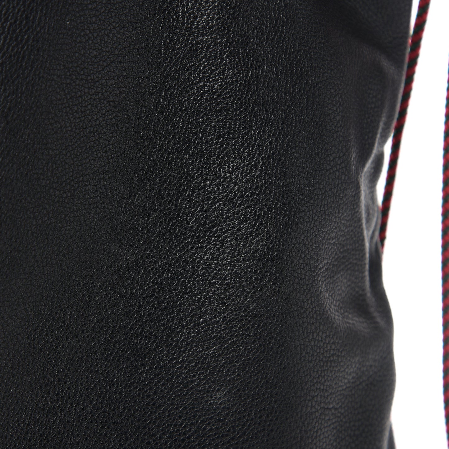 Calfskin Logo Drawstring Backpack Black