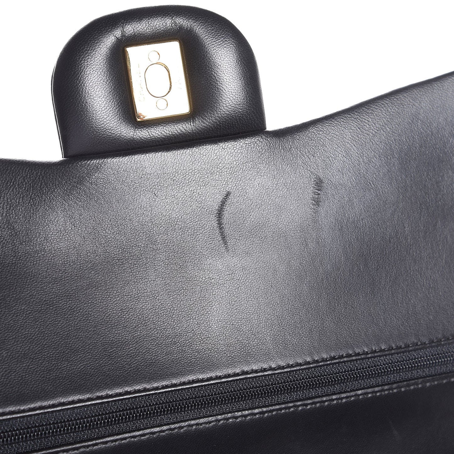 Lambskin Quilted Jumbo Double Flap Black