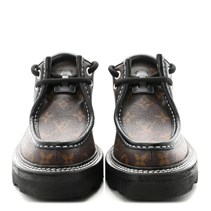 Louis Vuitton Monogram Calfskin Beaubourg Platform Derby Shoes 37.5 Brown 3 of 10