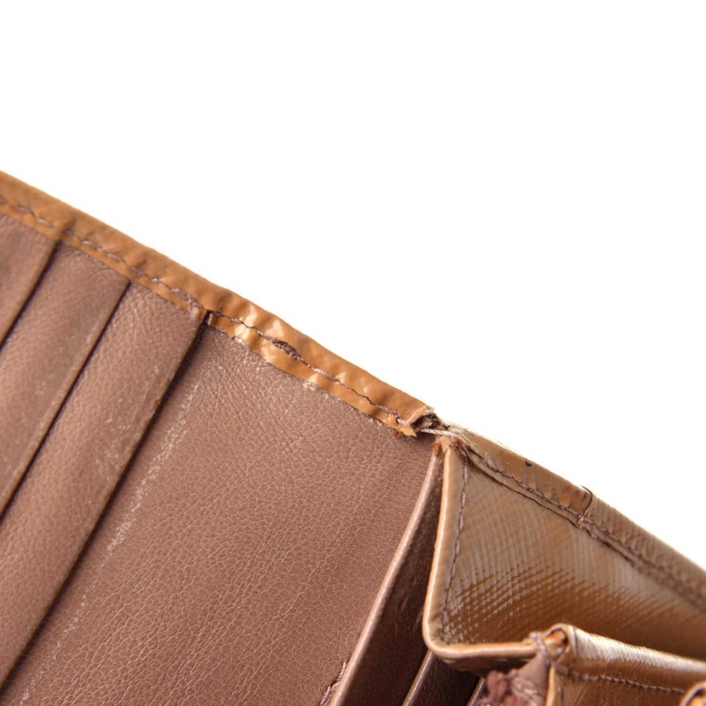 Saffiano Studded Flap Wallet Caramel